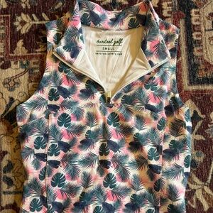 Barstool Golf White Performance Polo with Pink Logo